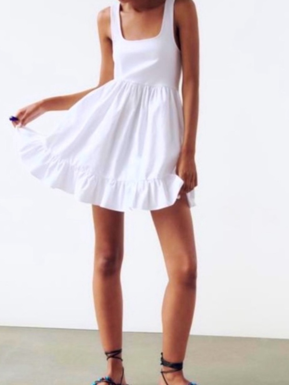 Zara Sleeveless Ruffle Mini Dress